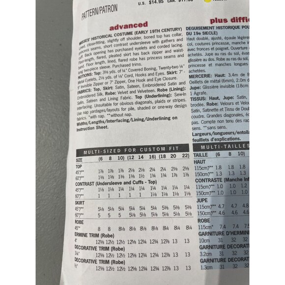 Butterick 3713 Pattern Queen Royal Elizabeth Sizes 6-10 Historical Costume UNCUT - Picture 5 of 6